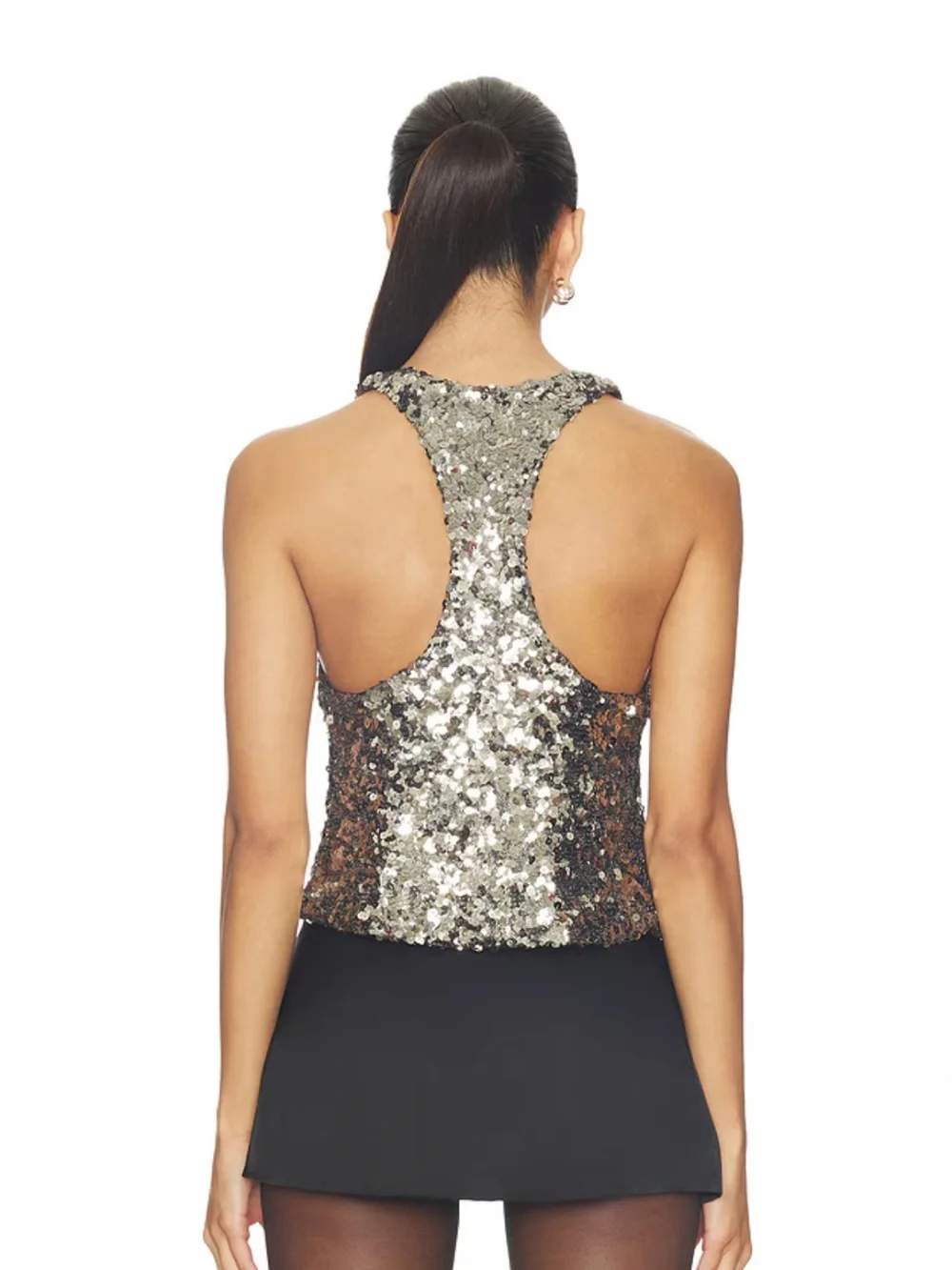 Free People Faye Shine Sequins Vest